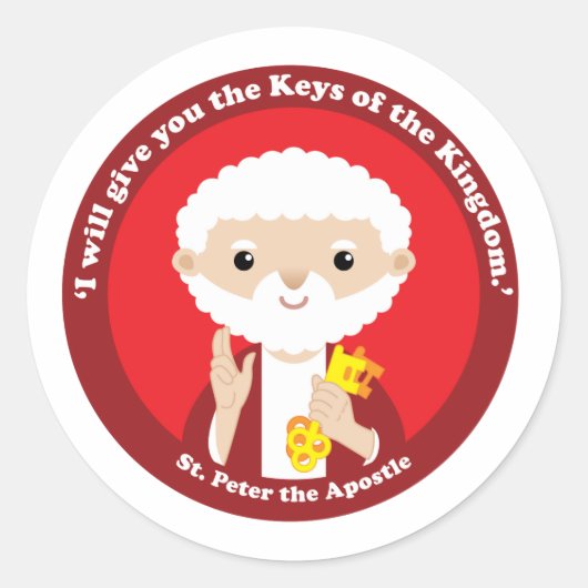 St. Peter the Apostle Ronde Sticker (Voorkant)