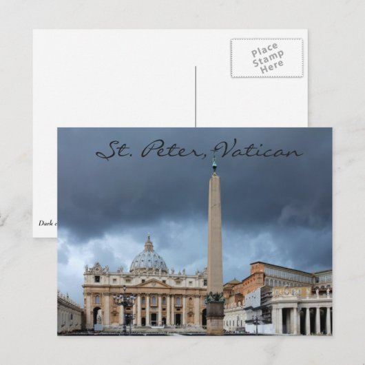 St. Peter's Basicila, Heilige stad Vaticaan Briefkaart (Voorkant / Achterkant)