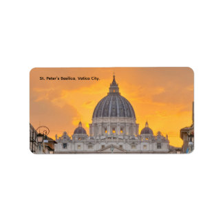 St. Peter's Basilica at Sunset, Vatican City Etiket