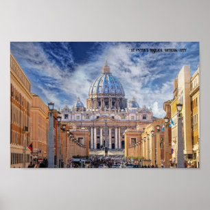 St. Peter's Basilica Church Vaticaanstad Poster