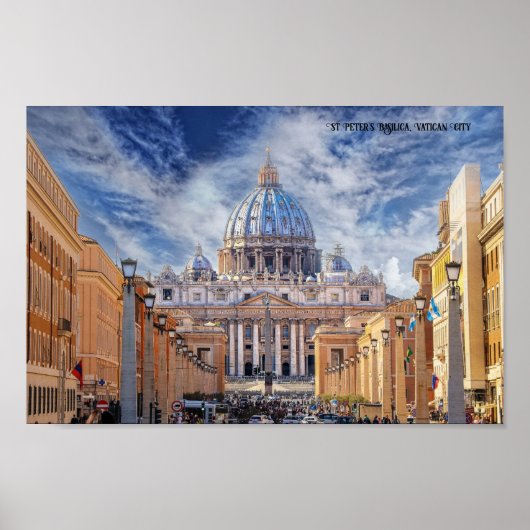 St. Peter's Basilica Church Vaticaanstad Poster (Voorkant)