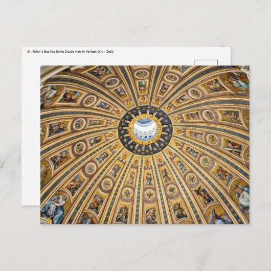 St. Peter's Basilica Dome - Vaticaan, Rome, Italië Briefkaart (Voorkant / Achterkant)