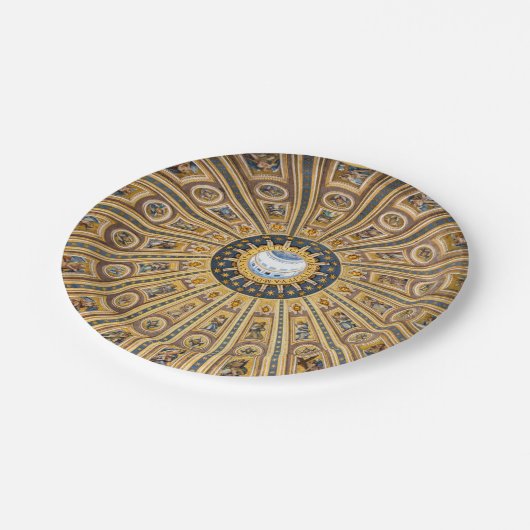 St. Peter's Basilica Dome - Vaticaan, Rome, Italië Papieren Bordje (Gekanteld)