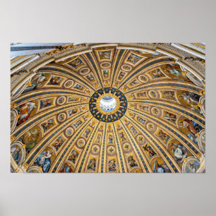 St. Peter's Basilica Dome - Vaticaan, Rome, Italië Poster