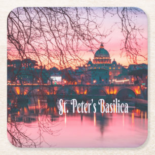 St. Peter's Basilica, Rome, Italië Kartonnen Onderzetters
