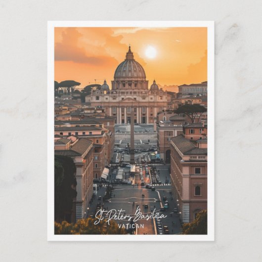 St Peters Basilica Travel Place illustratie Briefkaart (Voorkant)