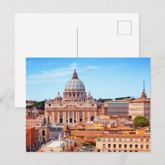 St. Peter's Basilica, Vaticaanstad, Rome Italië Briefkaart (Voorkant / Achterkant)