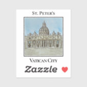 St. Peter's Basilica, Vatican City, Italy Sticker (Vel)