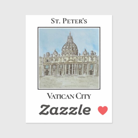 St. Peter's Basilica, Vatican City, Italy Sticker (Vel)