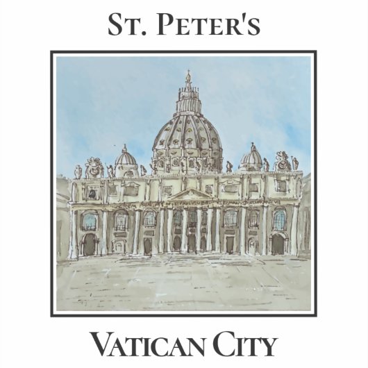 St. Peter's Basilica, Vatican City, Italy Sticker (Voorkant)