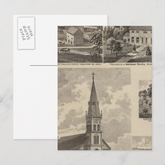 St. Peter's Church, Caledonië, Minnesota Briefkaart (Voorkant / Achterkant)