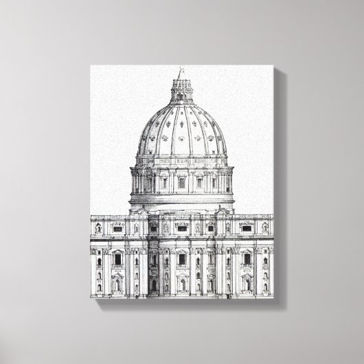 St. Peter's, Rome Canvas Afdruk (Voorkant)