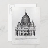 St. Peter's, Rome, gegraveerd door C. Campbell Briefkaart (Voorkant / Achterkant)