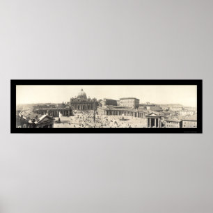 St Peter's Rome, Italië Foto 1909 Poster