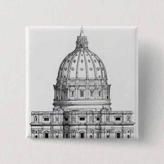 St. Peter's, Rome Vierkante Button 5,1 Cm (Voorkant)