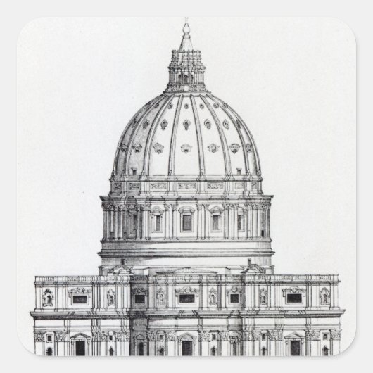 St. Peter's, Rome Vierkante Sticker (Voorkant)
