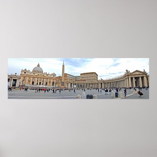 St. Peters Square in Vaticaanstad panoramische fot Poster (Voorkant)