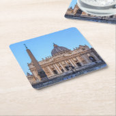 St. Peter's Square in Vaticaanstad - Rome, Italië Kartonnen Onderzetters (Schuin)