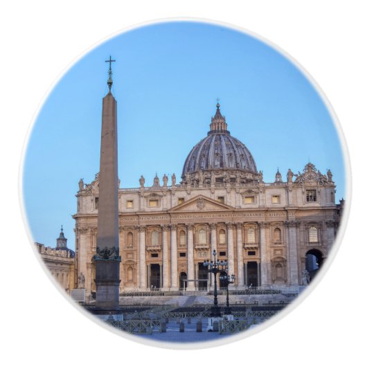 St. Peter's Square in Vaticaanstad - Rome, Italië Keramische Knop (Voorkant)