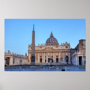 St. Peter's Square in Vaticaanstad - Rome, Italië Poster