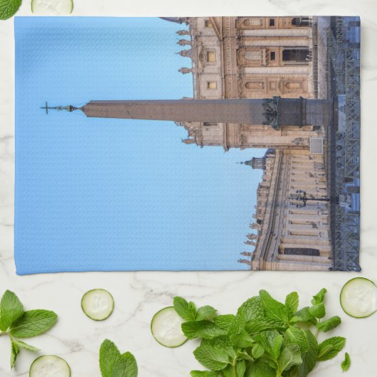 St. Peter's Square in Vaticaanstad - Rome, Italië Theedoek (Gevouwen)