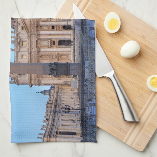 St. Peter's Square in Vaticaanstad - Rome, Italië Theedoek (Quarter Fold)