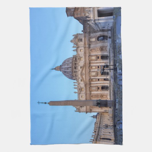 St. Peter's Square in Vaticaanstad - Rome, Italië Theedoek (Verticaal)