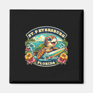 St. Petersberg Florida Schattige Zeeschildpad Surf Magneet
