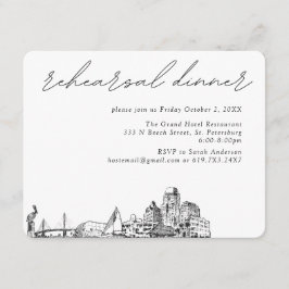 St. Petersburg bruiloft elegante repetitie diner Informatiekaartje