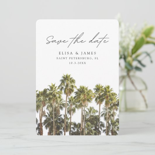 St. Petersburg Bruiloft Florida Save the Date Kaart (Staand voorkant)