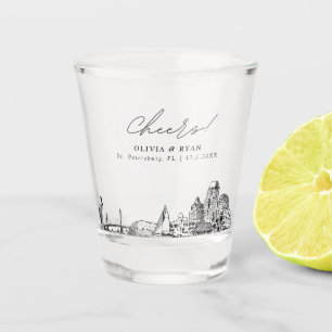 St. Petersburg bruiloft gunst gepersonaliseerde pr Shot Glas