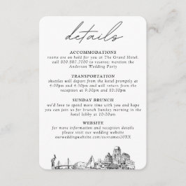 St. Petersburg bruiloft kleine verticale details Informatiekaartje