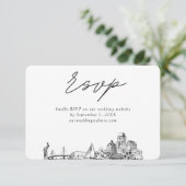 St. Petersburg bruiloft minimalistische schets RSV Informatiekaartje (Staand voorkant)