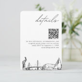 St. Petersburg bruiloft moderne details QR-code Informatiekaartje (Staand voorkant)