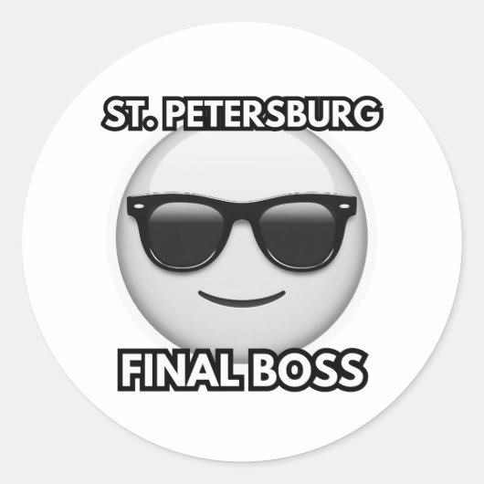 St. Petersburg Eindbaas Cool Emoji Sticker (Voorkant)