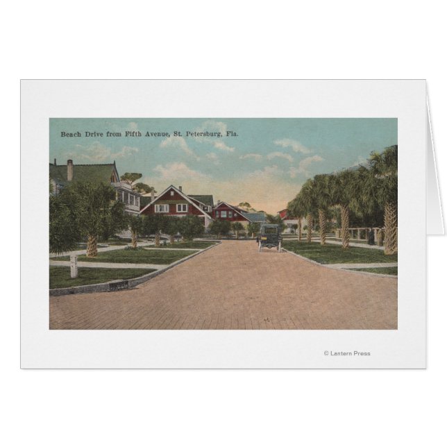 St. Petersburg, FL - Uitzicht van Beach Dr. & 5th  (Voorkant Horizontaal)