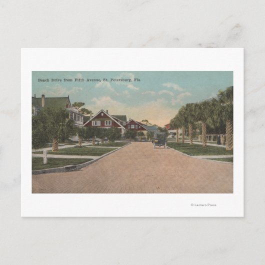 St. Petersburg, FL - Uitzicht van Beach Dr. & 5th  Briefkaart (Voorkant)