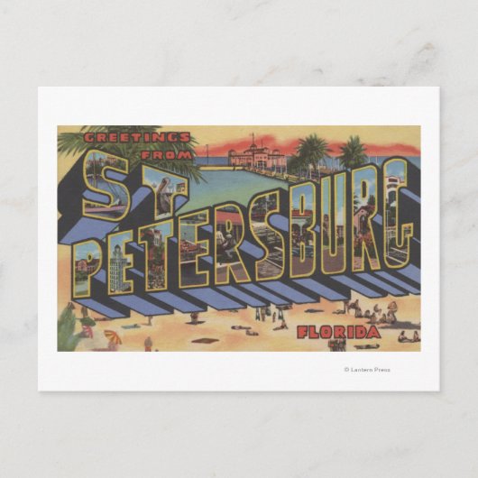 St. Petersburg, Florida - Grote letterscènes 2 Briefkaart (Voorkant)