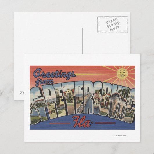 St. Petersburg, Florida - Grote letterscènes 3 Briefkaart (Voorkant / Achterkant)