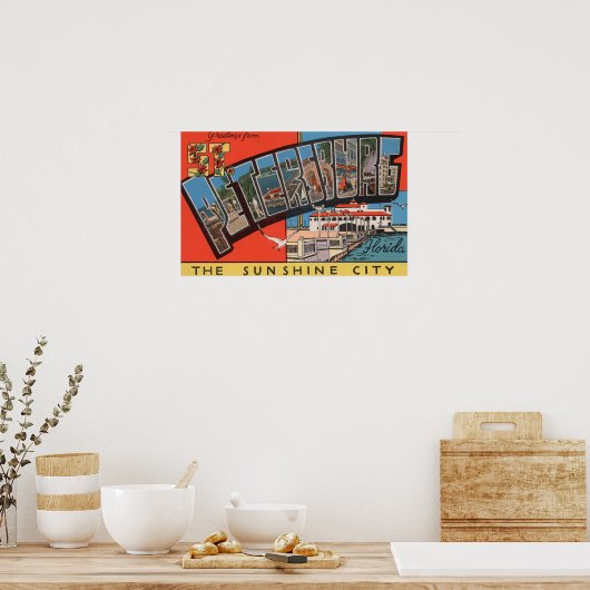 St. Petersburg, Florida - Grote letterscènes 3 Poster (Keuken)