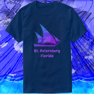 St. Petersburg Florida Heldere Kleurrijke Zeilboot T-shirt