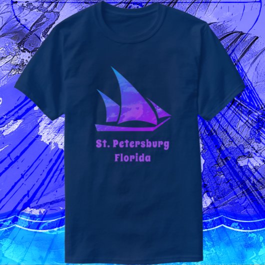 St. Petersburg Florida Heldere Kleurrijke Zeilboot T-shirt