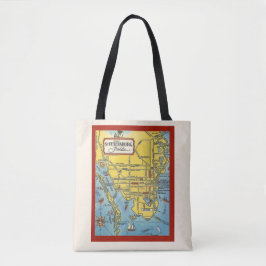 St Petersburg Florida Kaart Tote Bag