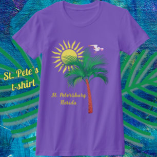 St. Petersburg Florida Palm Tree en Seagull T-Shi T-shirt