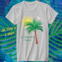 St. Petersburg Florida Palm Tree en Seagull T-Shi