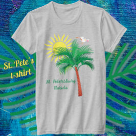 St. Petersburg Florida Palm Tree en Seagull T-Shi T-shirt
