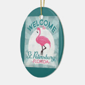 St Petersburg Florida Pink Flamingo Retro Keramisch Ornament (Links)