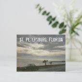 St. Petersburg Florida Retro Car 1969 Briefkaart (Staand voorkant)