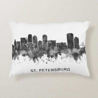St. Petersburg Florida Skyline BW Accent Kussen