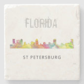 ST PETERSBURG FLORIDA SKYLINE WB1 - STENEN ONDERZETTER (Voorkant)